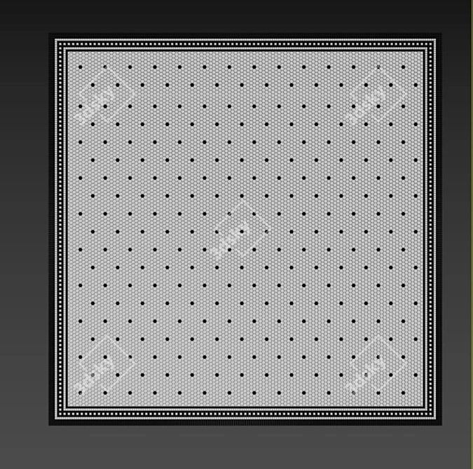 Handcrafted Monochrome Mosaic Panel 3D model image 2