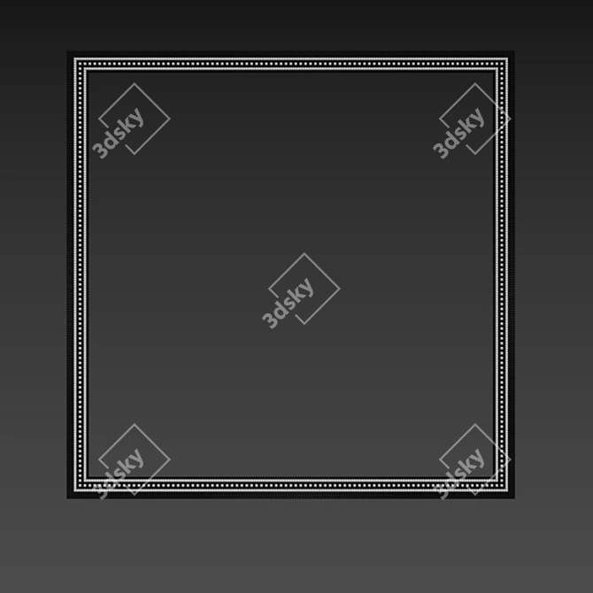 Handcrafted Monochrome Mosaic Panel 3D model image 3