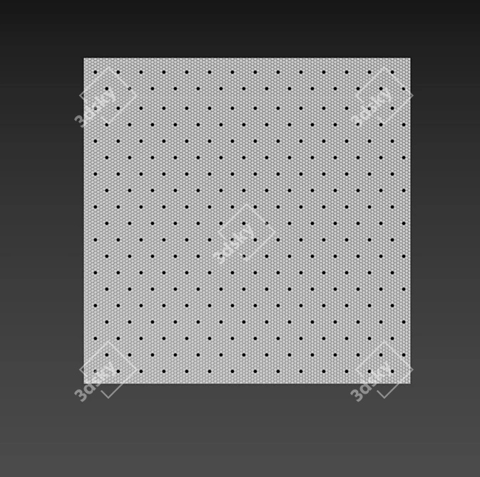 Handcrafted Monochrome Mosaic Panel 3D model image 4