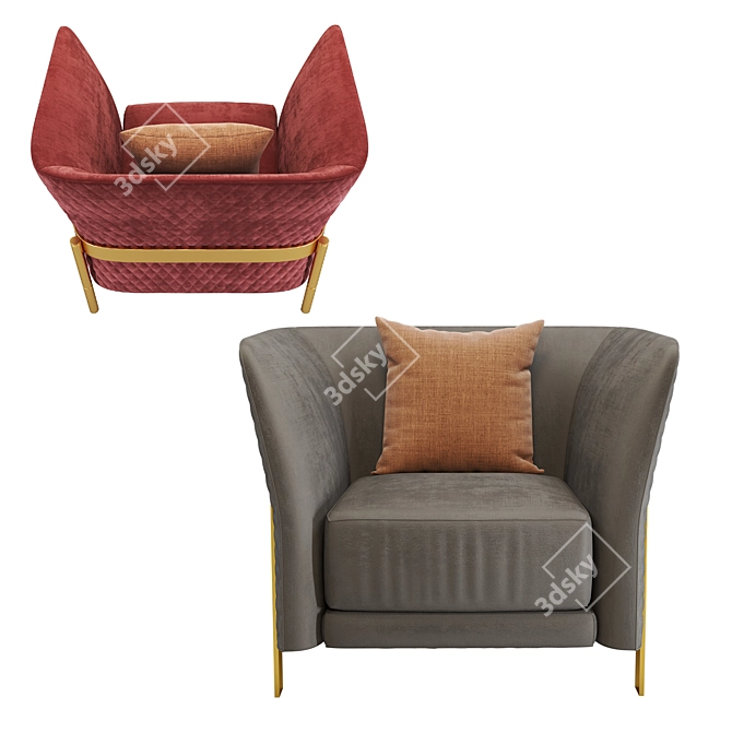 Modern Cosmo Armchair: Stylish, Comfy, and Versatile 3D model image 2