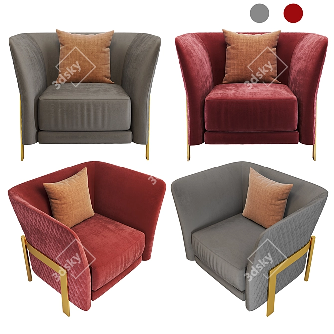 Modern Cosmo Armchair: Stylish, Comfy, and Versatile 3D model image 4