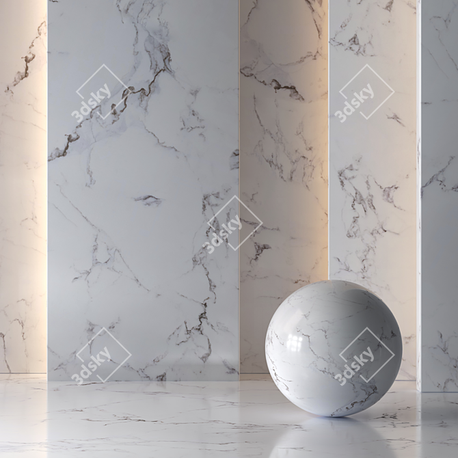 Seamless Light Marble Material 3D model image 1