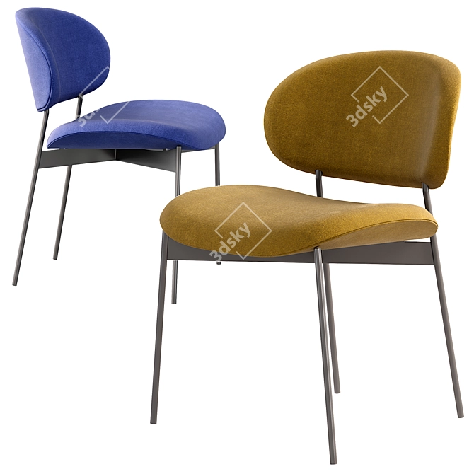 LUZ Armless Chair: Sleek and Stylish 3D model image 4