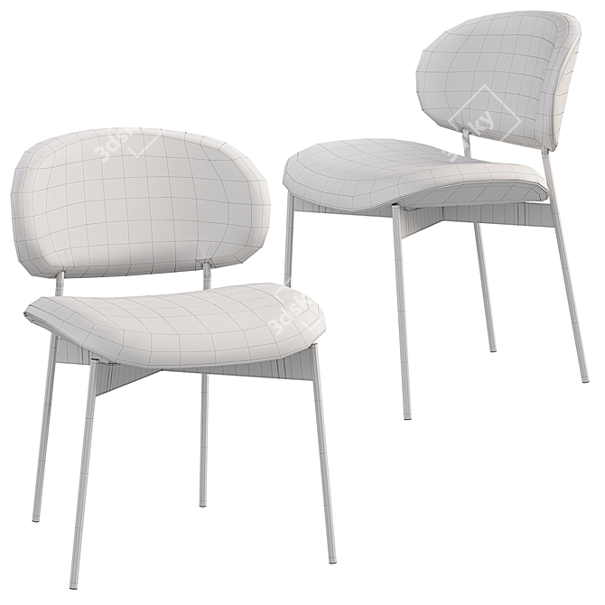 LUZ Armless Chair: Sleek and Stylish 3D model image 5