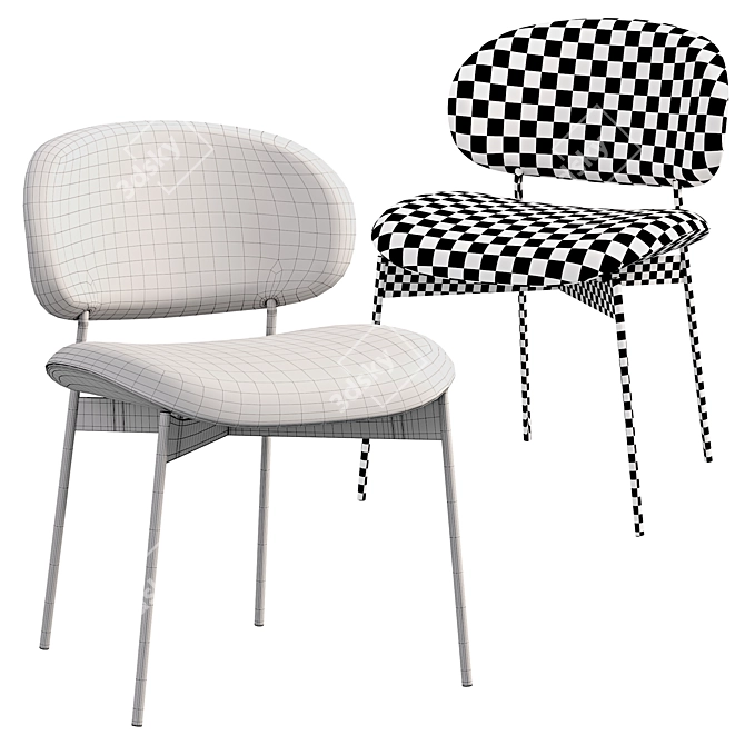 LUZ Armless Chair: Sleek and Stylish 3D model image 6
