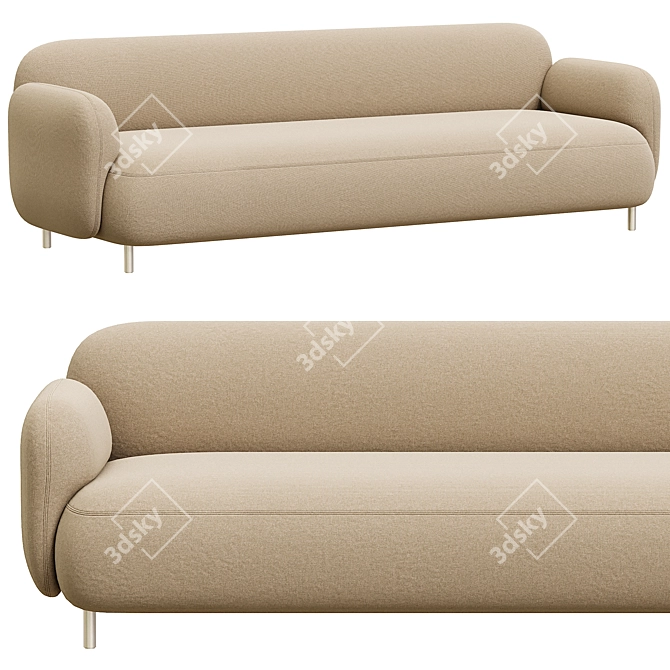 Stylish Buddy Fabric Sofa: Perfect Blend of Comfort and Elegance 3D model image 1