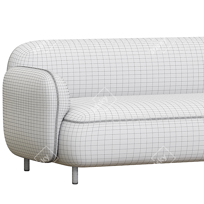 Stylish Buddy Fabric Sofa: Perfect Blend of Comfort and Elegance 3D model image 3