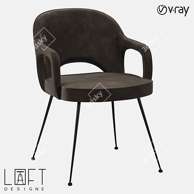 Modern Metal and Fabric Chair | LoftDesigne 35376 3D model image 1