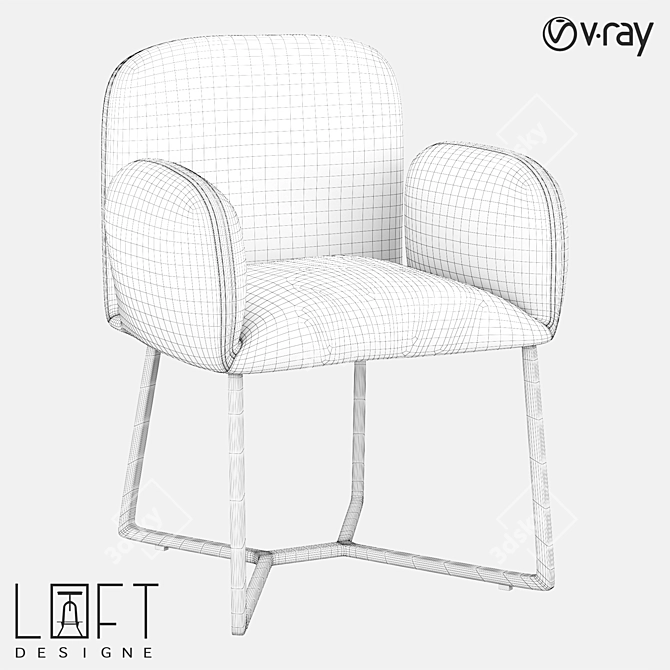 LoftDesigne 35377 Chair: Metal & Fabric, 62x60x80 cm 3D model image 2