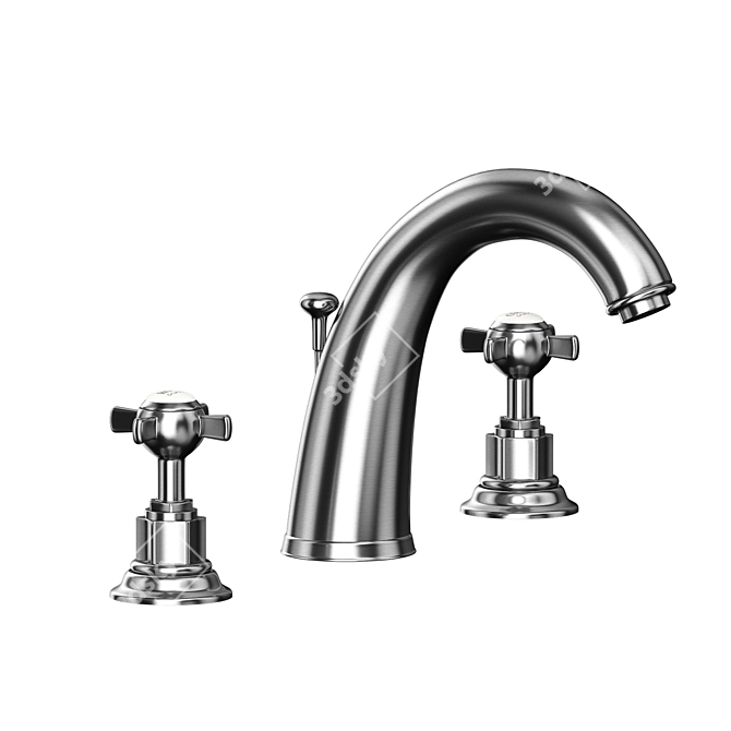 Elegant 3-Hole Basin Mixer 3D model image 3