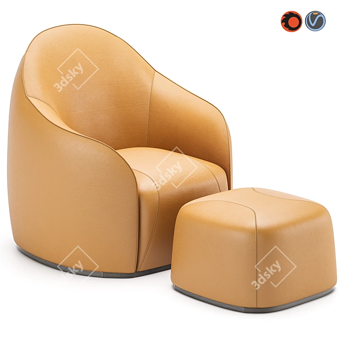 Sweet Lounge Chair: Modern Comfort and Style 3D model image 1