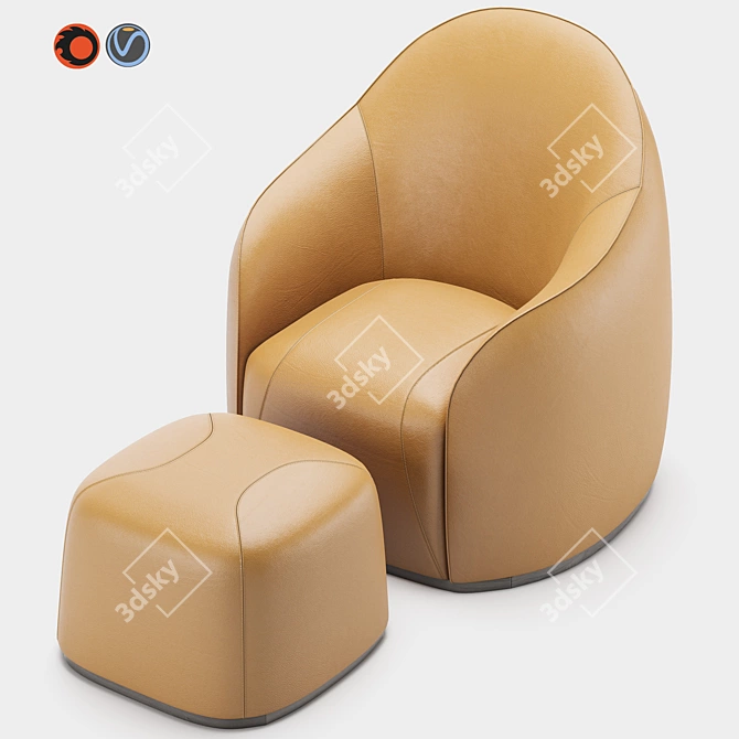 Sweet Lounge Chair: Modern Comfort and Style 3D model image 4