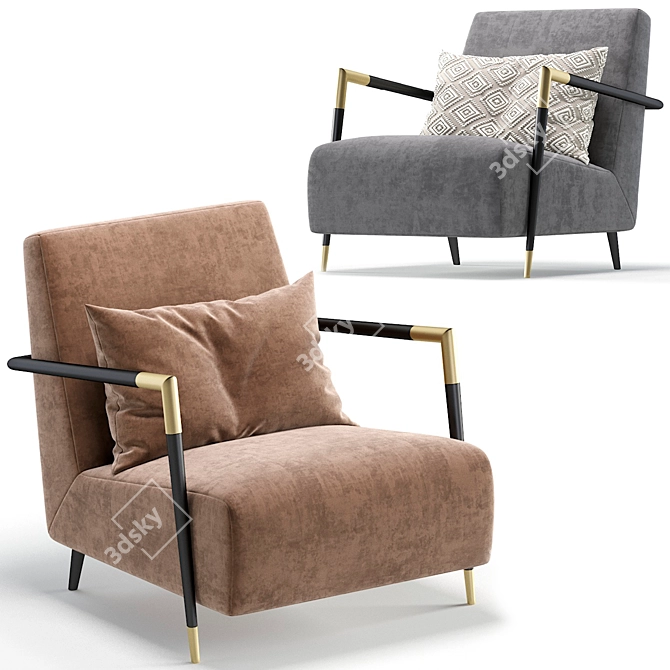 Sophisticated Armchair for any Interior 3D model image 6