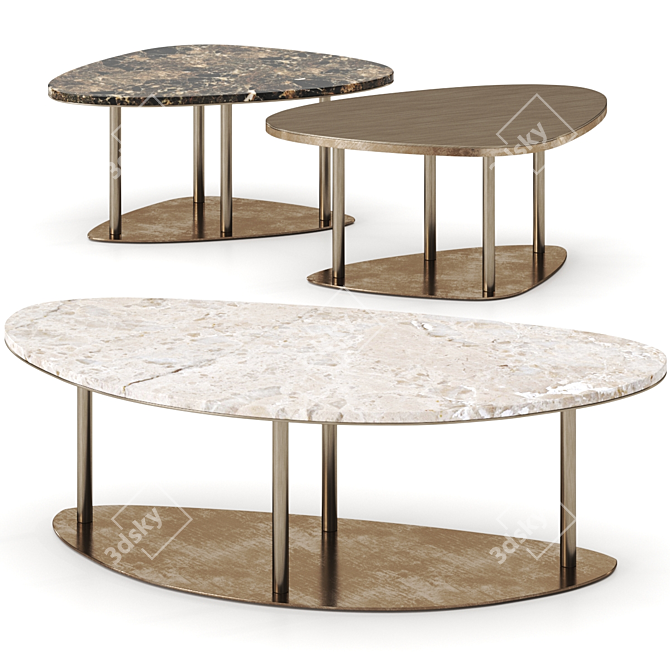 Elegant Ninfea Table by Cantori 3D model image 1