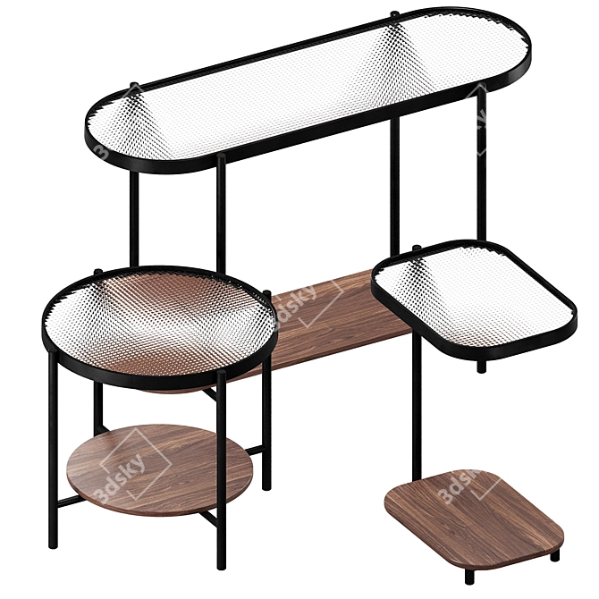 Modern Porter Table Set 3D model image 3