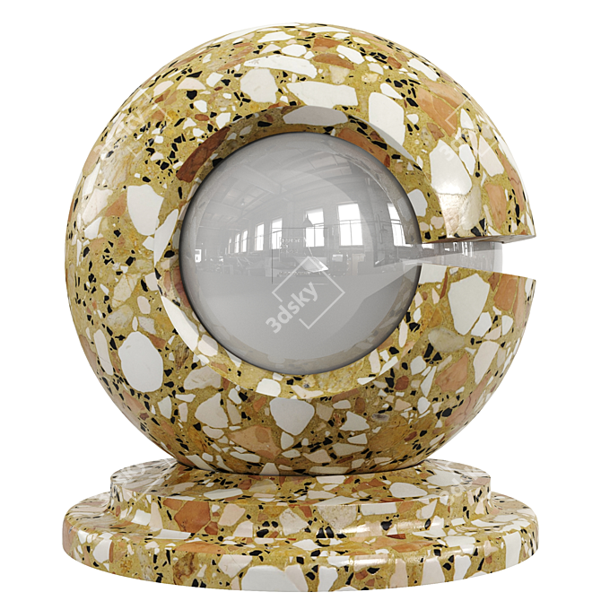 Elegant PBR Terrazzo Marble: HD Textures 3D model image 3