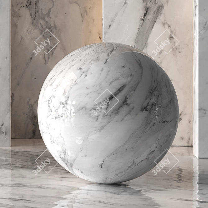 4K Light Marble Slab: Seamless Tileable 3D model image 2