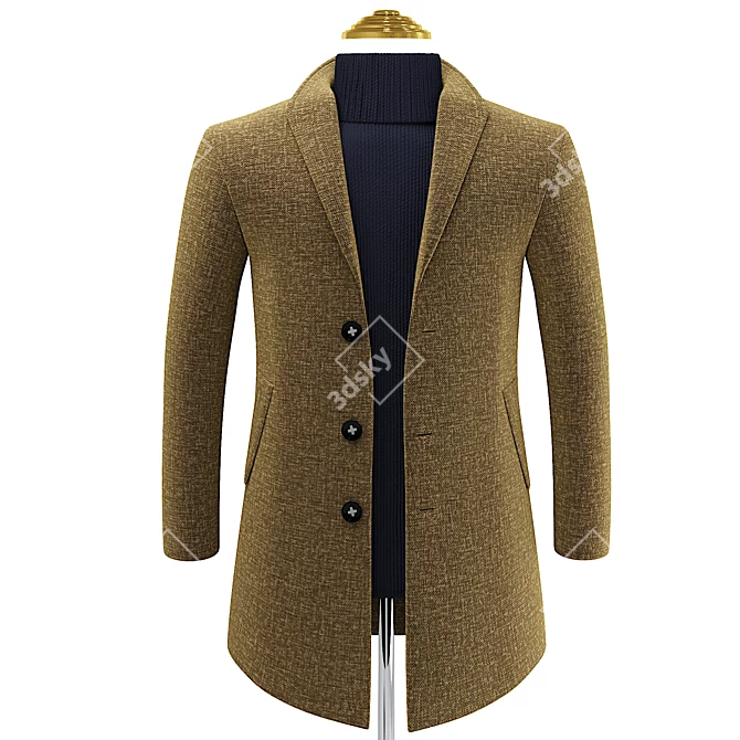 Luxurious Cashmere Coat: Perfect Fit Guarantee 3D model image 3