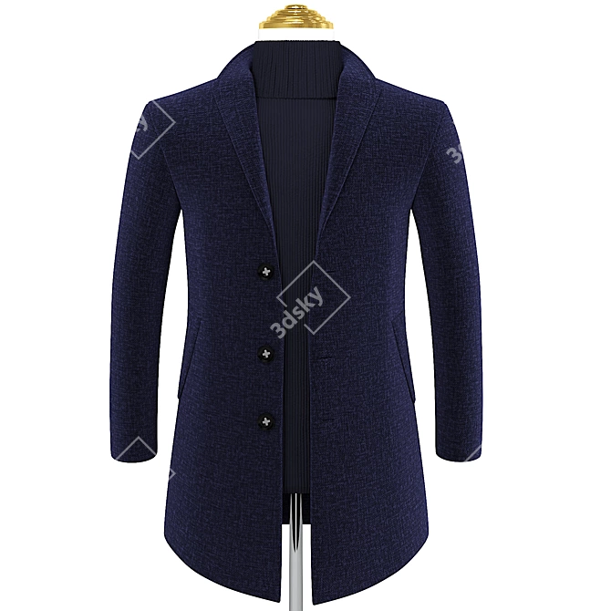 Luxurious Cashmere Coat: Perfect Fit Guarantee 3D model image 4