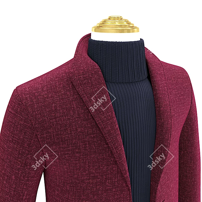 Luxurious Cashmere Coat: Perfect Fit Guarantee 3D model image 5