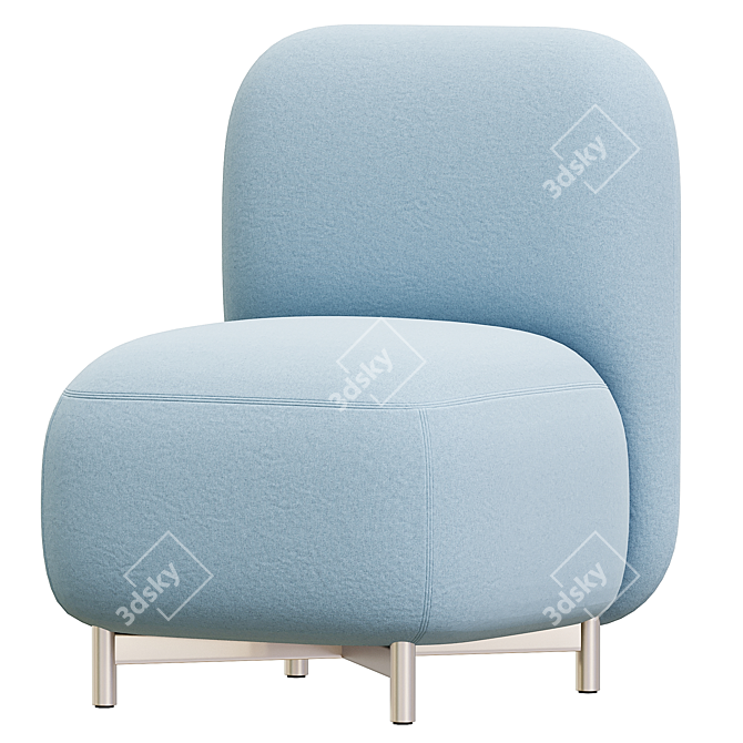 Sleek Upholstered Guest Chair 3D model image 1