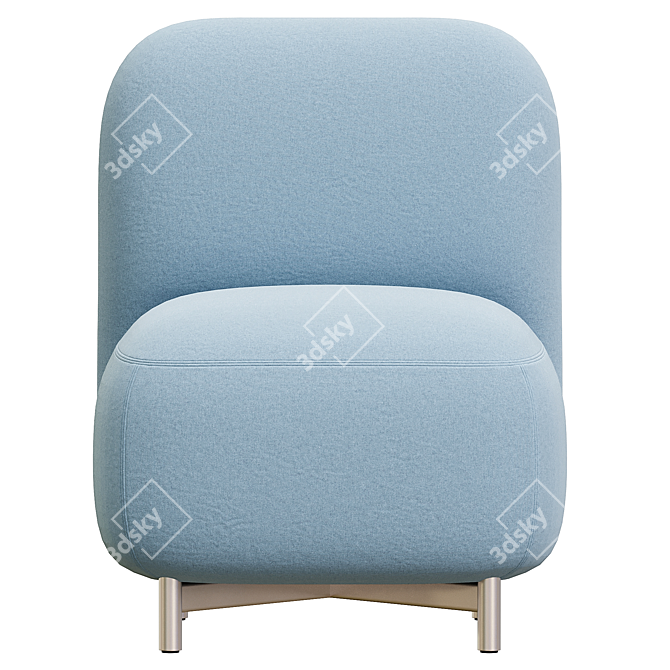 Sleek Upholstered Guest Chair 3D model image 2