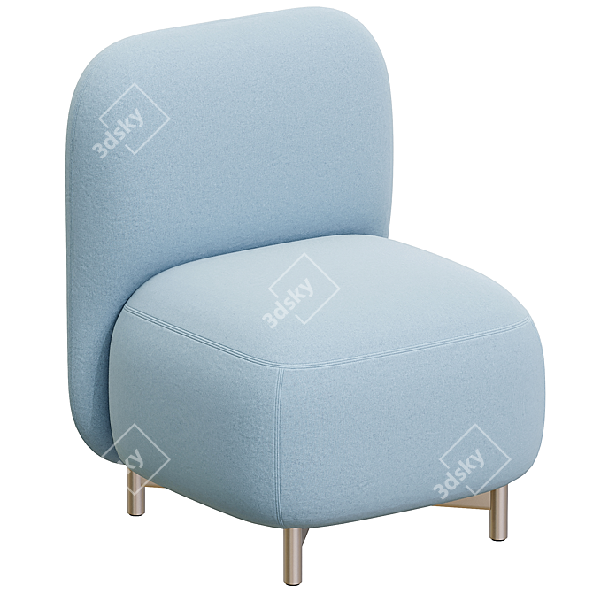 Sleek Upholstered Guest Chair 3D model image 3