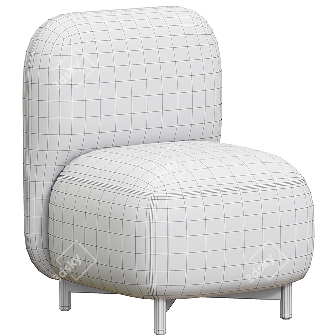 Sleek Upholstered Guest Chair 3D model image 5