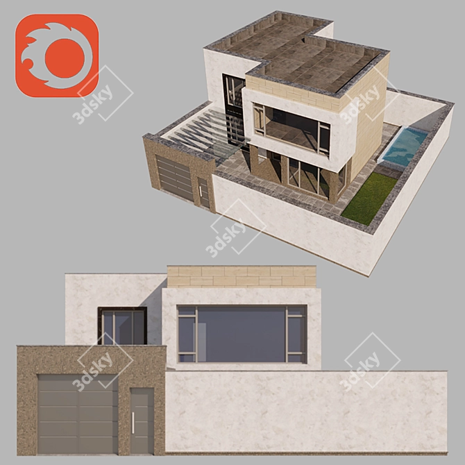 Cozy Cottage Home with Spacious Design 3D model image 1