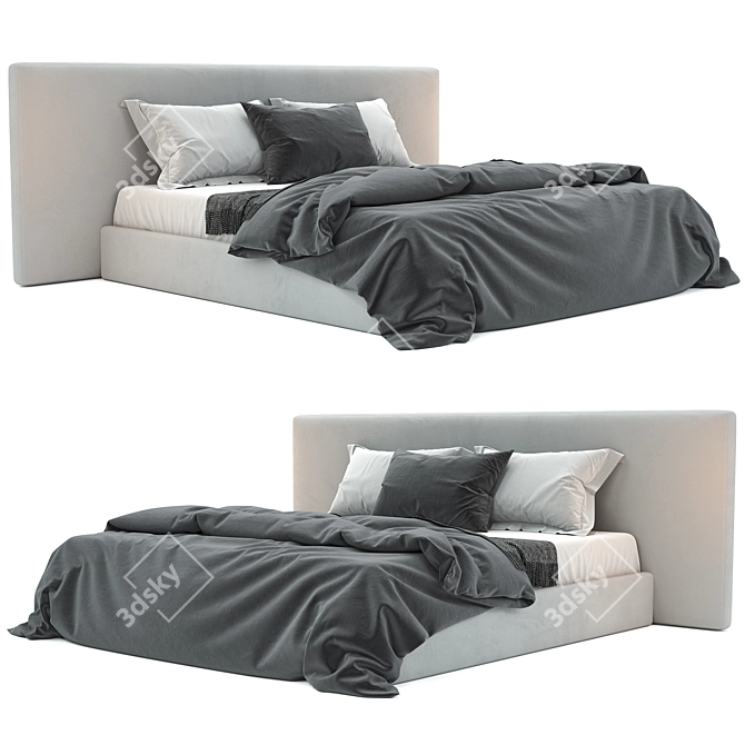 Modern Bowie Bed 3D model image 1