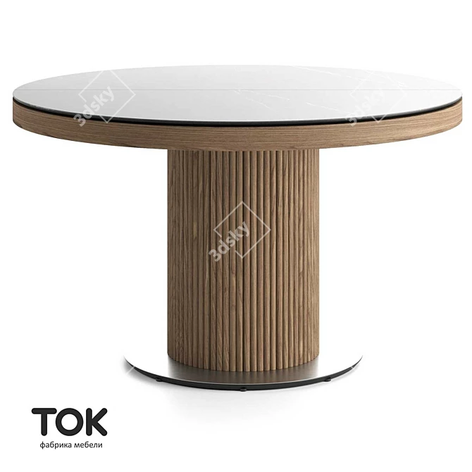 Versatile Extendable Table with Elegant Velvet Finish 3D model image 1