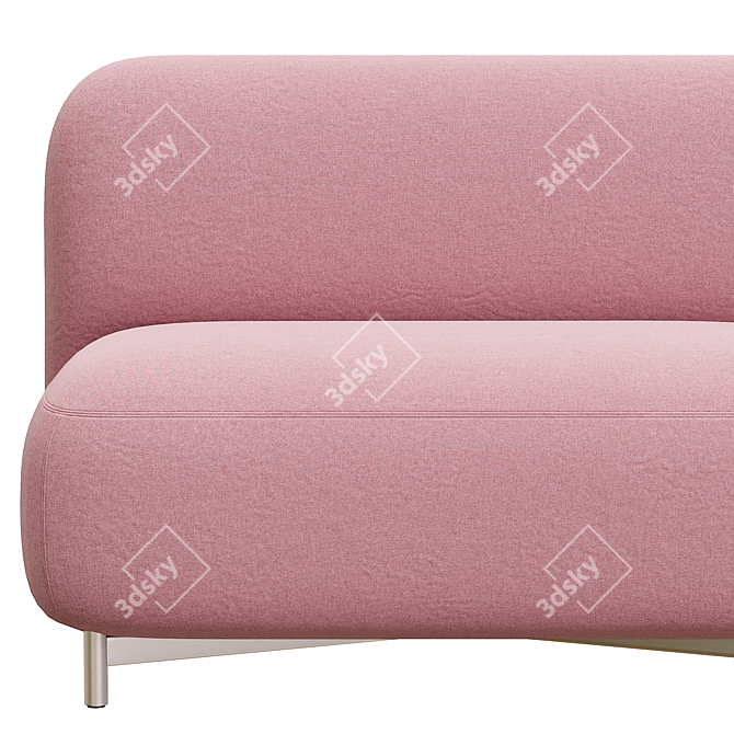 Stylish Upholstered Restaurant Booth 3D model image 2