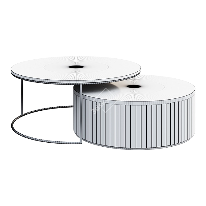 Modern Cubic Coffee Table 3D model image 2