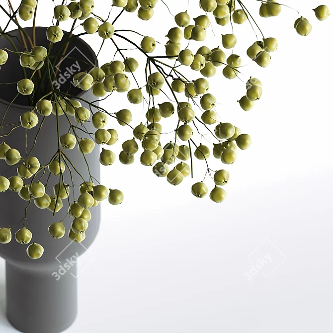 Vintage Charm Hypericum Bouquet 3D model image 2