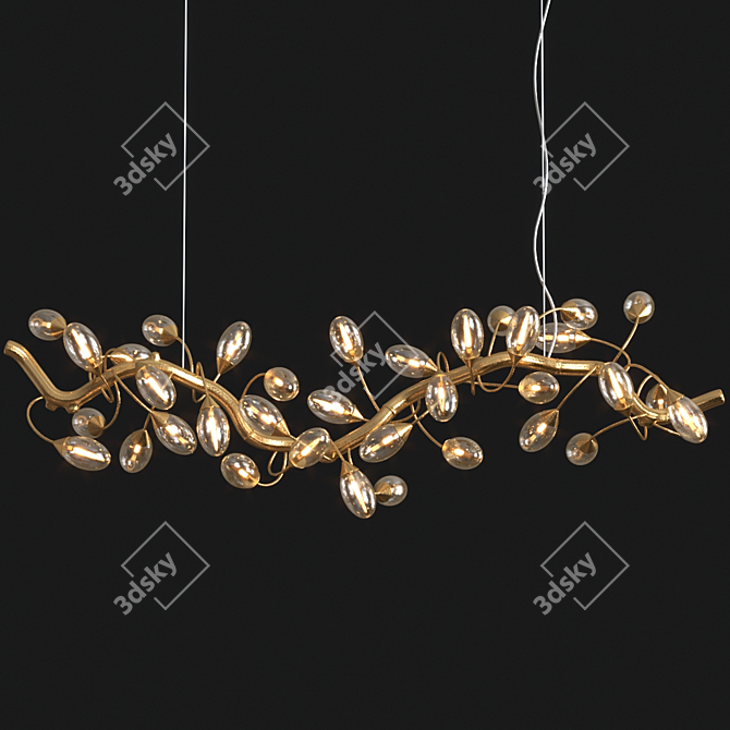 Elegant Lotus Pendant Lamp 3D model image 1