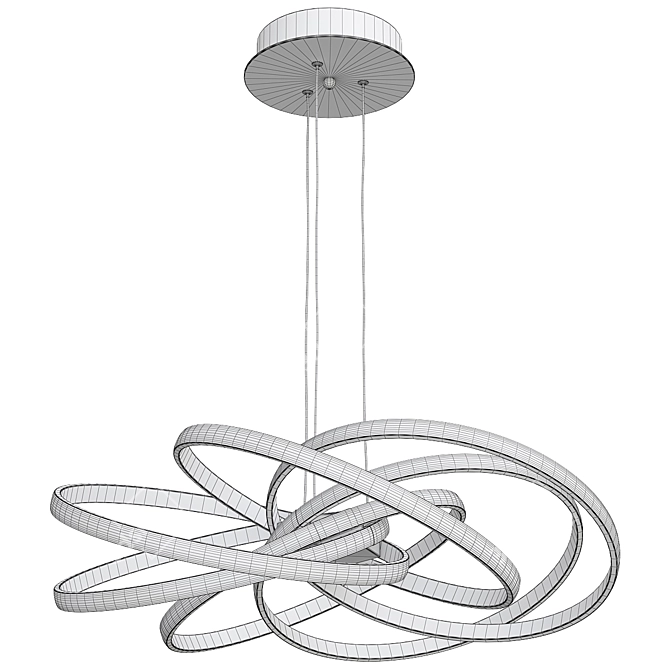 Elegant White Chandelier: Campbell 3D model image 2