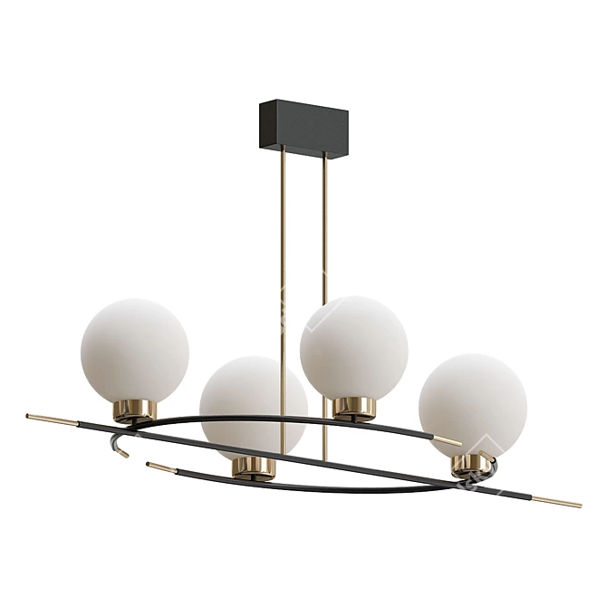 Chic French Arlus Brass Chandelier 3D model image 1