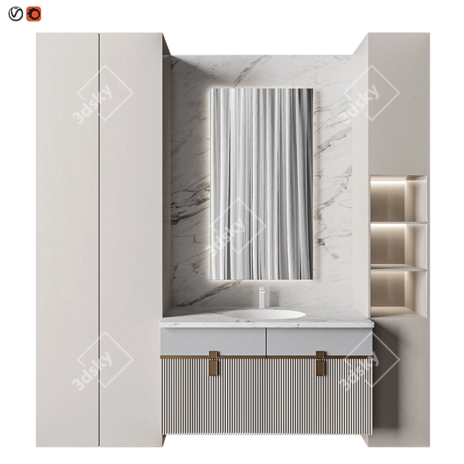 Luxury Bathroom 3D Model 3D model image 1