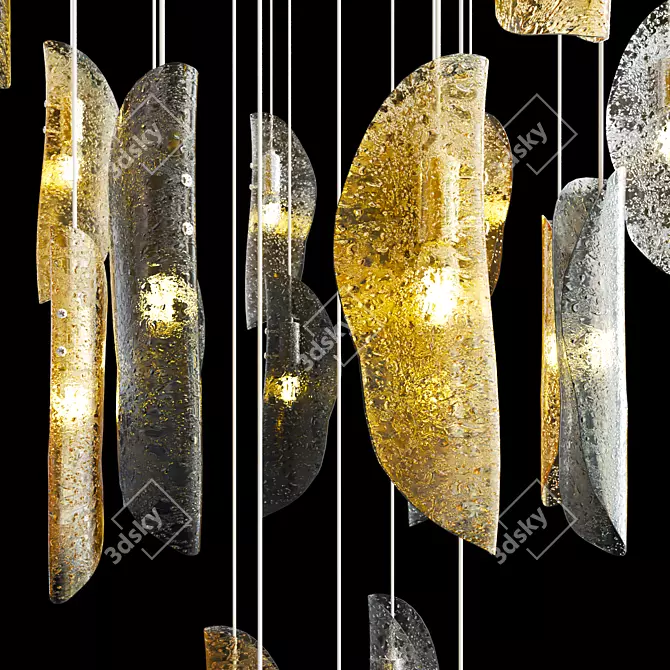 Fiesta Amber Glass Pendant 3D model image 2