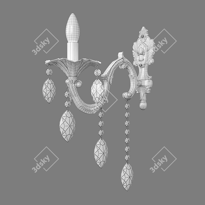 Elegant Crystal Wall Lamp 3D model image 2