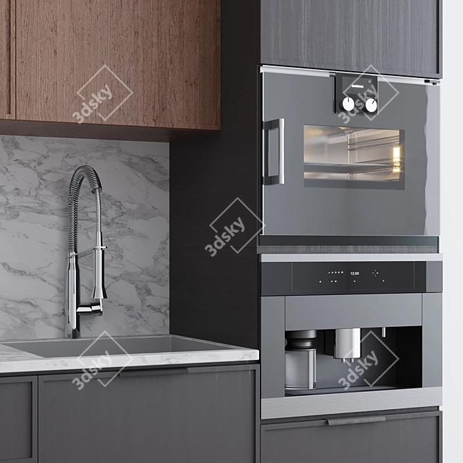 Sleek Miele Kitchen Set 3D model image 3