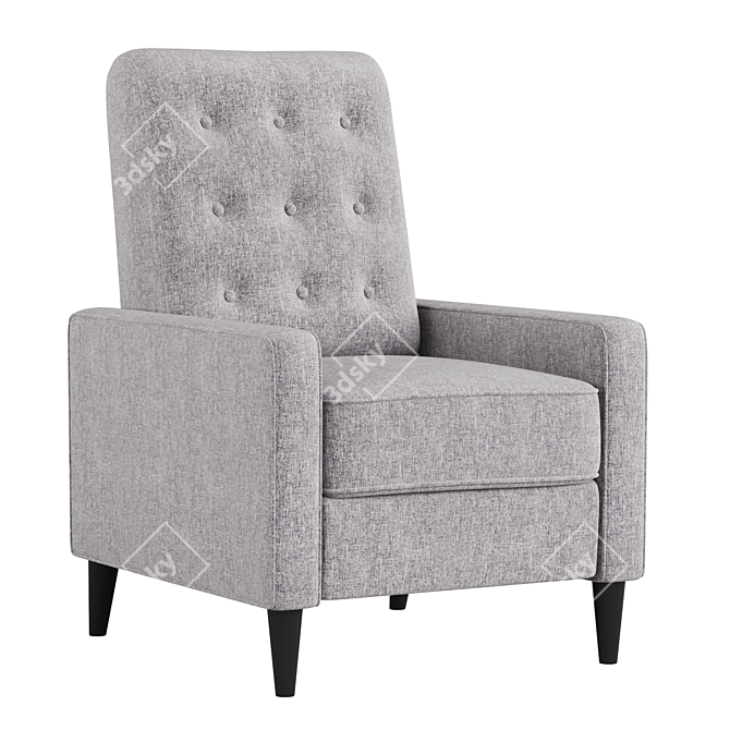 Modern Recliner Armchair in Leather and Grey Fabric 3D model image 4