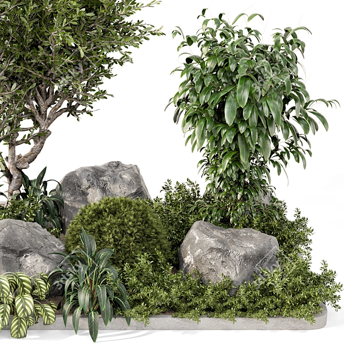 Outdoor Garden Bush and Tree Set 3D model image 5