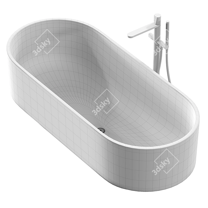 Title: Antonio Lupi BORGHI - Elegant Freestanding Bathtub 3D model image 5