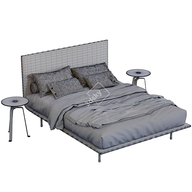 Elegant Thin Single Bed by Bonaldo 3D model image 4
