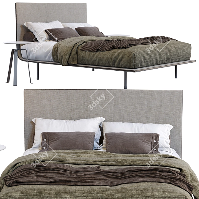 Elegant Thin Single Bed by Bonaldo 3D model image 5