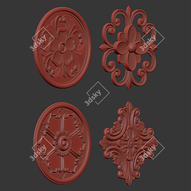 Regal Rosettes 17: Elegant 2016 Gold & Gypsum Blend 3D model image 6