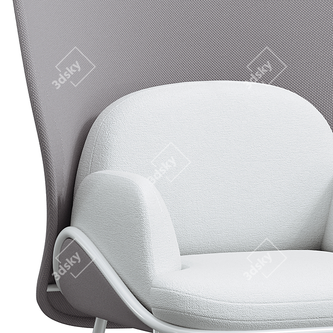 MDD MESH High-back Wingchair: Elegant Design, Ultimate Comfort 3D model image 2