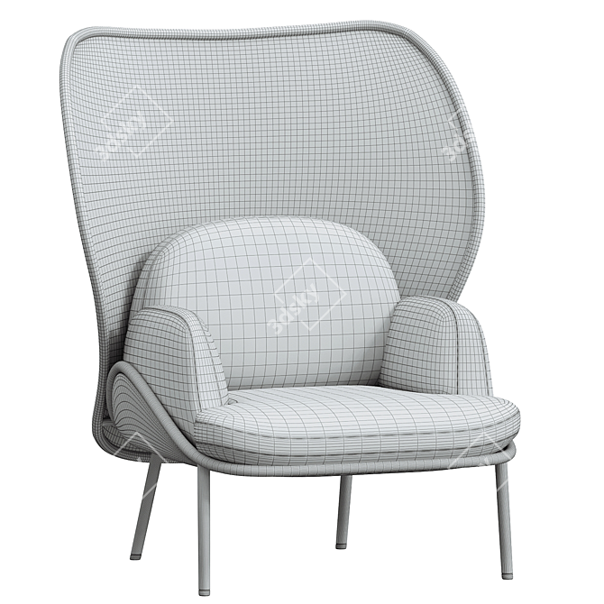 MDD MESH High-back Wingchair: Elegant Design, Ultimate Comfort 3D model image 5