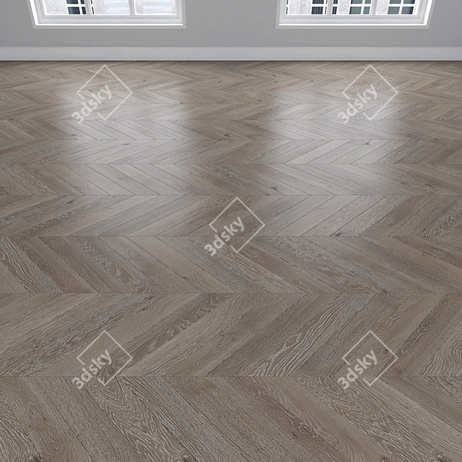 Oak Parquet Flooring: Linear, Chevron & Herringbone 3D model image 4